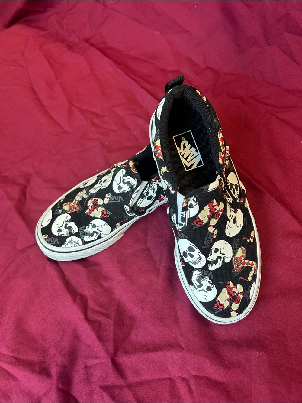 Vans Slip-ons Youth Sz 2 Asher Graphics